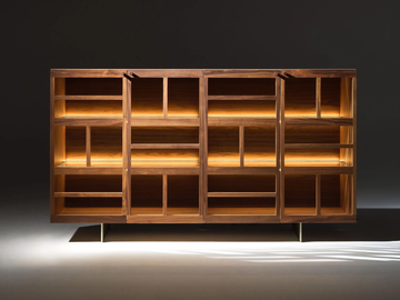 TORII - Wood and glass sideboard with integrated lighting by Casamania & Horm - view 2